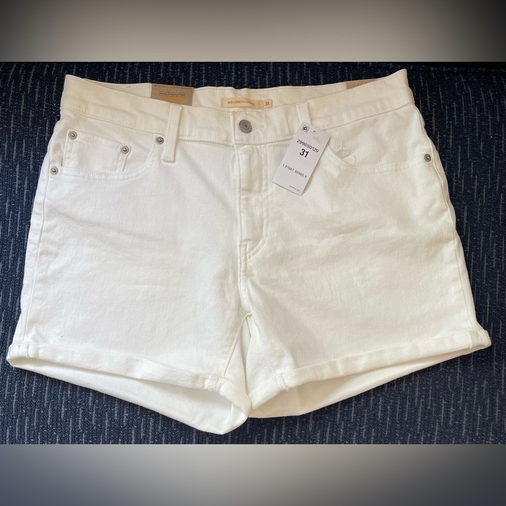 Levi's Women's White Denim Shorts